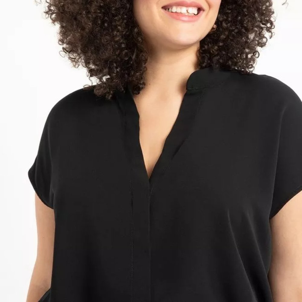 ELOQUII - Notch Collar Blouse black size 20
